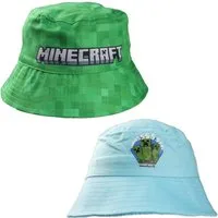 Minecraft Fischerhut Minecraft Creeper 2er Set Kinder Fischermütze Fischerhut Gr. 52-54 Baumwolle