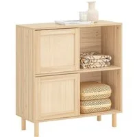 SoBuy Sideboard FSB87, Sideboard Kommode Küchenschrank Flurschrank, Küchenschrank Beistellschrank mit Schiebetüren