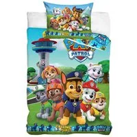 MTOnlinehandel Kinderbettwäsche Paw Patrol 100x135 + 40x60 cm, 100 % Baumwolle, Renforcé, 2 teilig, Bettwäsche-Set für Kinder, Mädchen und Jungen