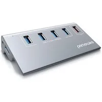 Primewire 5 Port Hub mit USB 3.2 Gen.1, 4 x USB 5 Gbit/s + 1x USB smart charge USB-Adapter USB Typ A Stecker zu 5 x USB Typ A, kompatibel: Windows Desktop-PC, Notebook, Laptop, Mac, iMac (Pro) uvm.