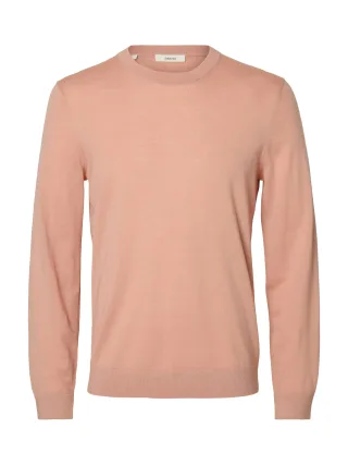 SELECTED MEN - SLMTRAY LS KNIT MERINO CREW NECK NOOS Rose Dawn - Gr. - XL