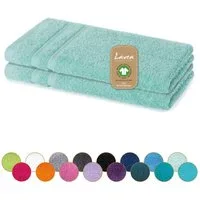 Lavea Gästehandtuch Bali Gästetücher 30x50 cm, Gästetuch, Gästehandtücher klein, Weiches Bio-Baumwollfrottee (Set, 2-St), Handtuch, Gästehandtuch-Set, GOTS-zertifiziert, 500g/m²