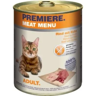 PREMIERE Meat Menu Nassfutter Katze Adult Rind und Huhn 24x800 g