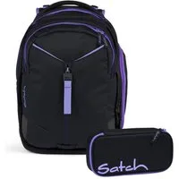 Satch Schulranzen Schulrucksack-Set MATCH Purple Phantom 2-teilig, Kollektion 2024 (2-teilig), Laptop-Fach, Your-Size-System, Schulranzen