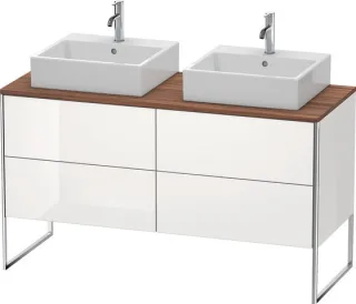 Duravit XSquare Konsolenwaschtischunterbau bodenstehend Weiß Hochglanz 1400x548x778 mm - XS4926B8585 XS4926B8585