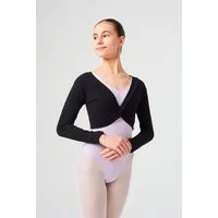 tanzmuster Crop-Top Langarm Ballett Top Mia aus wunderbar weicher Baumwolle Oberteil für Mädchen fürs Kinder Ballett