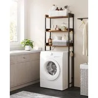 VASAGLE Badregal Toilettenregal, Waschmaschinenregal,Badezimmerregal, 3 offenen Ablagen