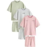Next Loungeanzug T-Shirt und Shorts im Set, Multipack (6 tlg)