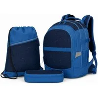 kamelshopping Schulrucksack Kinder Schulrucksack mit Federmappe & Sportbeutel Gepolsterter Rücken, Zum Schulbeginn, inkl. Regenhülle