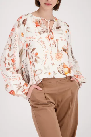 monari - Bluse mit Italymuster dark apricot gemustert - Gr. - 44
