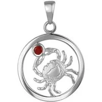Vivance Kettenanhänger 925/- Sterling Silber rhodiniert Sternzeichen Krebs Monatsstein