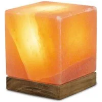 Wagner Life Design Salzkristall-Tischlampe Kubus, Leuchtmittel wechselbar, Warmweiß, Handgefertigt aus Salzkristall - jeder Stein ein Unikat, H: ca.12 cm