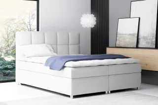 Boxspringbett Schlafzimmerbett CLOE 200x200cm Kunstleder Weiss