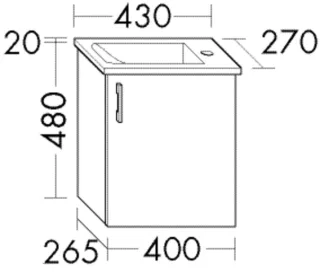 Burgbad Keramik-Waschtisch+Waschtischunterschrank System 30 Preisgruppe 3 Diago 500x430x270 Trend- SHQZ043RF5347