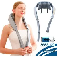 Axion Nacken-Massagegerät kabellos mit Wärmefunktion, Nackenmassage, Valentinstagsgeschenk, Rückenmassage, Massagegerät, wie echte massierende Hände