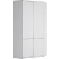 Lomadox Kleiderschrank FORTALEZA-129 Eckkleiderschrank in weiß, B/H/T ca. 95/200/95 cm
