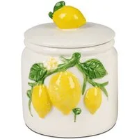 formano Zuckerdose Limone Zitronen, Porzellan, Höhe: 15cm, Farbe: Weiß, Motiv: Zitronen