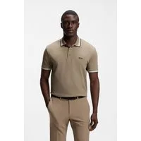 BOSS GREEN Poloshirt Paddy atmungsaktive Piqué-Webstruktur, Flachstrickkragen, gerader Schnitt