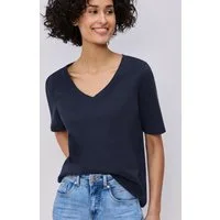 STREET ONE Kurzarmshirt mit V-Ausschnitt