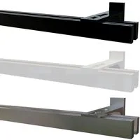Garduna Gardinenstange 2-Lauf Hochkant System 14x34mm Innenlauf 6mm, kürzbar, variabel in Laufabstand, 6mm Laufkanal, schliche Eleganz
