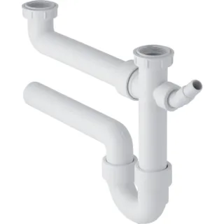Geberit Spültisch-Ablauf G1 1/2x50 mm weiß in PP Objektmodell für zwei Becken 152715111