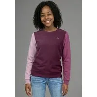 KangaROOS Sweatshirt Sweatshirt mit kontrastfarbigen Ärmeln und KangaROOS Stickerei für Mädchen, mit Colorblocking, aus Sweatware, in Basic-Passform