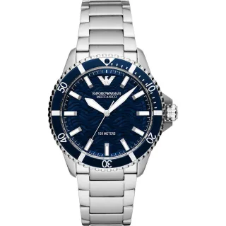 Emporio Armani AR60059 Automatische Herrenuhr mit blauem Zifferblatt