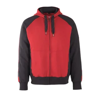 MASCOT Wiesbaden Kapuzensweatshirt mit Reißverschluss UNIQUE Rot / Schwarz M - 50566-963-0209-M