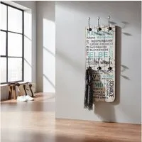 Melko Wandgarderobe Hakenleiste Garderobenpaneel Wandhaken Holz Weiß Blau 100cm Flur (Stück, 1 St., Garderobenwand), Unkomplizierte Befestigung an der Wand