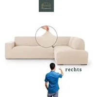 Belmarti Ecksofahusse Bezug für Ecksofa mit Halbinsel rechts/links, elastisches Material, hochwertiger und langlebiger Baumwollmix
