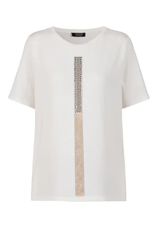 tuzzi - Shirt GOLDEN OASIS mit Zierstreifen ecru - Gr. - 46