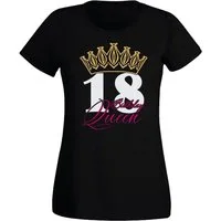 G-graphics T-Shirt 18 – Birthday Queen Slim-fit Damen T-Shirt mit Motiv zum 18. Geburtstag