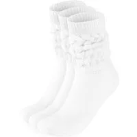 BRUBAKER Schoppersocken 3er Set Slouch Socken - Damen Baumwollsocken für Sport und Freizeit (3-Paar) Lässige Retro-Socken für Frauen - Scrunch Knit Damensocken