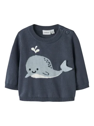 NAME IT - NBMFOSEA LS KNIT BOX vintage indigo - Gr. - 74