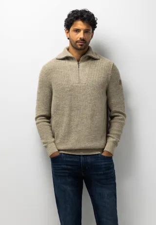 State of Art - Pullover, Rei�verschluss, uni - Gr. - M