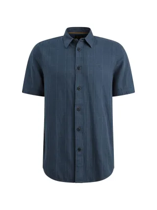 PME Legend - Skynight s/s Slub Grid bijou blue - Gr. - L
