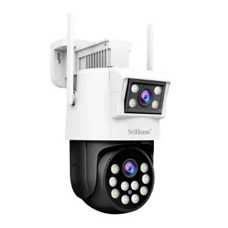 Srihome SH048 4MP Dual Lens Smart Security Camera Outdoor WiFi PTZ Auto Tracking Full Color Night Vision Two Way Audio A