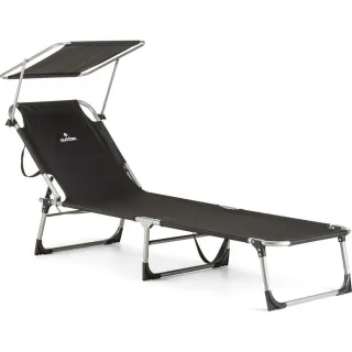 Outtec Sonnenliege, Schwarz, Textil, 1-Sitzer, 60x60x188 cm, Gartenmöbel, Gartenliegen
