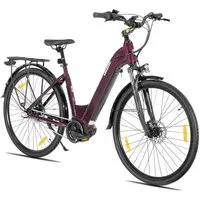 HILAND E-Bike 28 Zoll E-Bike Trekkingrad mit Gepäckträger für Alltag und Touren, Mittelmotor