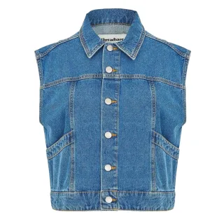 Threadbare - "Lucky" Jeansjacke für Damen, Ärmellos (Mittlere Waschung)