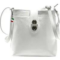 FLORENCE Umhängetasche Florence Umhängetasche Damen Tasche (Umhängetasche), Damen Umhängetasche Leder, weiß ca. 22cm x ca. 22cm