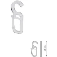 Liedeco Faltenclip, Gardinen, Vorhänge, (Set, 10-St), Faltenlegehaken, für Gardinenringe Öse 10 mm