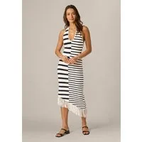 Adrianna Papell Sommerkleid Sweater Knit Midi Dress Frisches Strickkleid im maritimen Stil