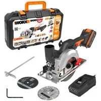 Worx Handkreissäge Worx Akku-Handkreissäge WX531 mit Akku, Ladegerät, Koffer und 3 Säg
