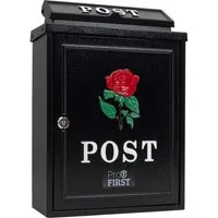 Profirst Briefkasten DaytonaRose Mailbox Wandbriefkasten aus Stahl, schwarz