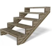 Gartenwelt Riegelsberger Außentreppe Terrassentreppe Kiefer kesseldruckimprägniert Treppe mit Stufen Wangen