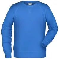 James & Nicholson Sweatshirt Herren Sweatshirt im Raglanschnitt aus Bio-Baumwolle 8022 Kragen und Armbündchen mit Elasthan