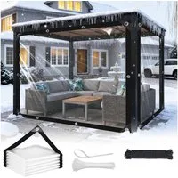 Rosnek Regenschutzplane Abdeckplane transparent wasserdicht mit Ösen, PE, wasserabweisend, Durchsichtige Tarp, verstärkte Ränder, für Gewächshaus & Terrasse