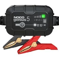 Noco NOCO Genius 5EU Batterieladegerät Autobatterie-Ladegerät (5000 mA, Packung, 4-tlg., incl. Zubehör, Vollautomatischer Ladevorgang)