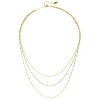 LASCANA Collier 3- reihige Halskette, Hochwertige und zarte Kette mit Goldbeschichtung